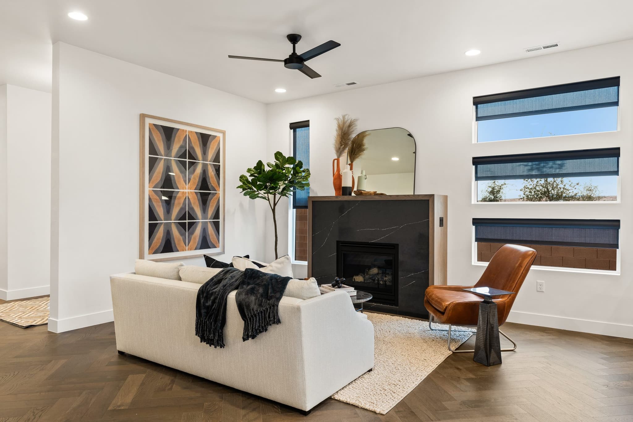 Living room of a new-construction home